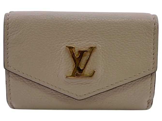 Mini billetera tríptico beige Louis Vuitton
