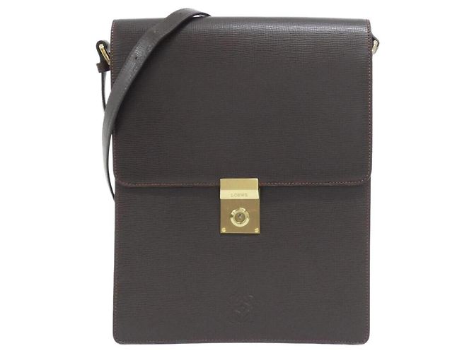 Bolsa de ombro em couro marrom Loewe