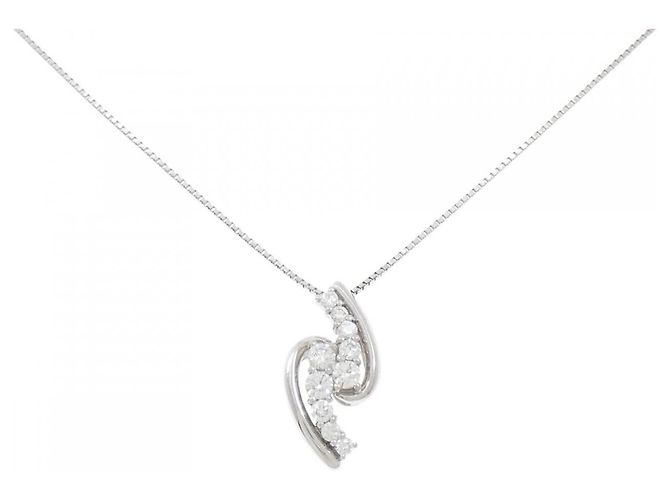 Autre Marque Diamant-Halskette PT900 PT850 Silber