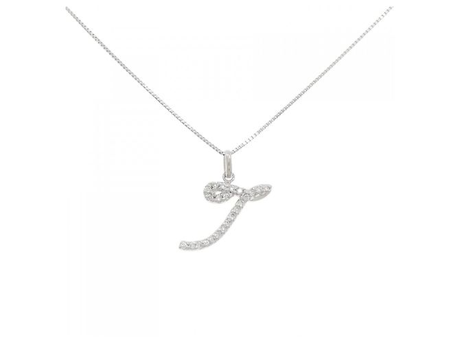 Autre Marque Platin-Diamant-Halskette Silber