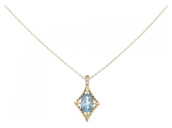 Autre Marque Collana con diamante e topazio blu Au750