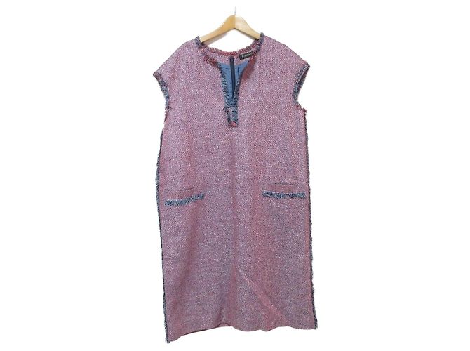 Autre Marque Seiden-Leinen-Kleid DAMAcollection Rot