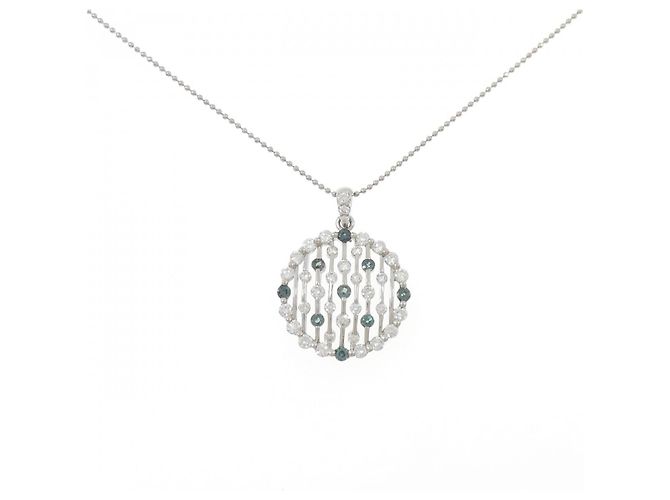 Autre Marque Collana in Alexandrite e Diamanti Pt900 Pt850 Argento
