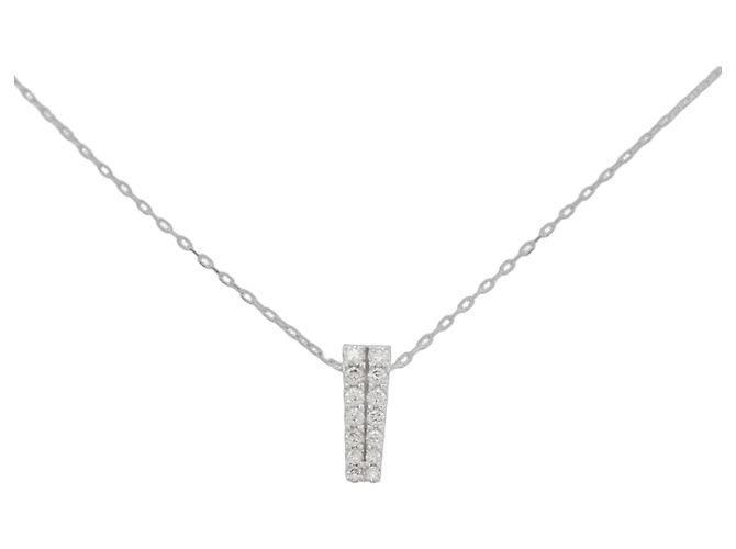 Autre Marque Au750 Weißgold Diamant Halskette Silber