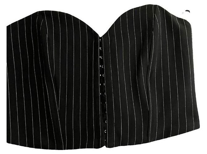 Autre Marque Black Pinstripe Corset Top 