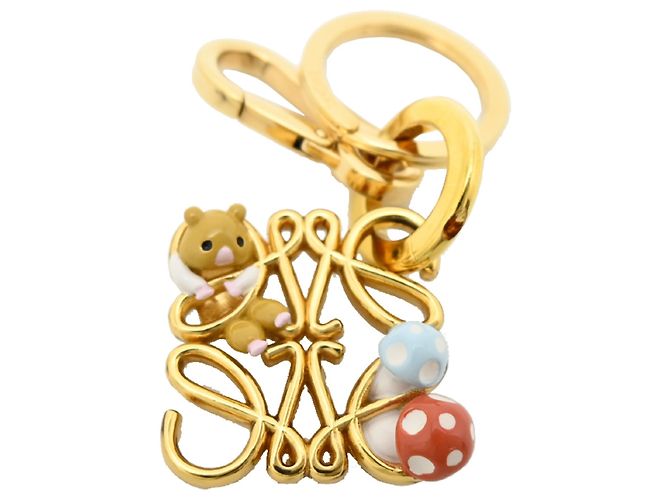 Chaveiro Loewe Hamster Anagram Charm Multicor Dourado