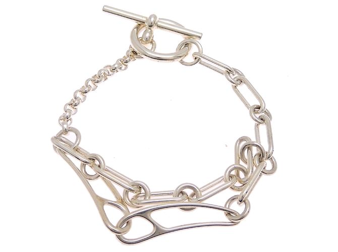 Hermès Pulseira Chaine d'Ancre Punk em prata de lei Hermes