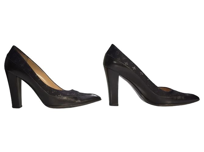 Louis Vuitton Blockabsatz-Pumps Monogram Satin Mini Lin - Schwarz 39