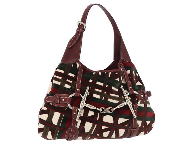 Bolso de Hombro GUCCI Jackie Terciopelo Verde Oro 163804 Auth 185371SM Dorado