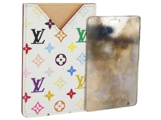 LOUIS VUITTON Monogram Multicolor Etui Hand Mirror White M92651 LV Auth 185055 Weiß
