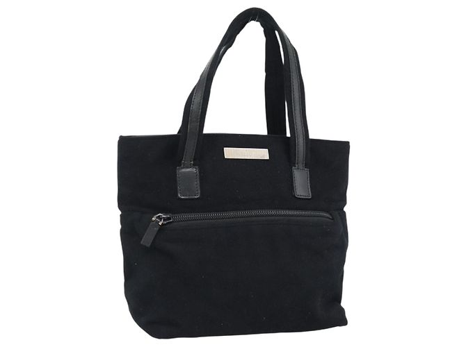 Borsa GUCCI in cotone nero argento 002 8079 Auth bs35582