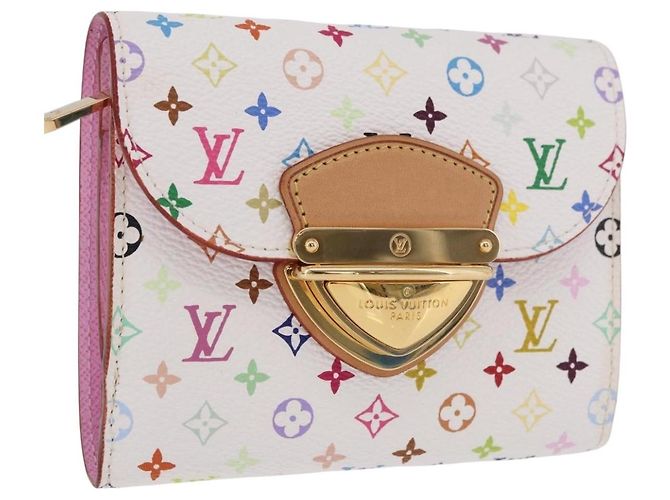 LOUIS VUITTON Monogram Multicolor Portefeuille Joy Wallet M60281 Auth 185053SAM White