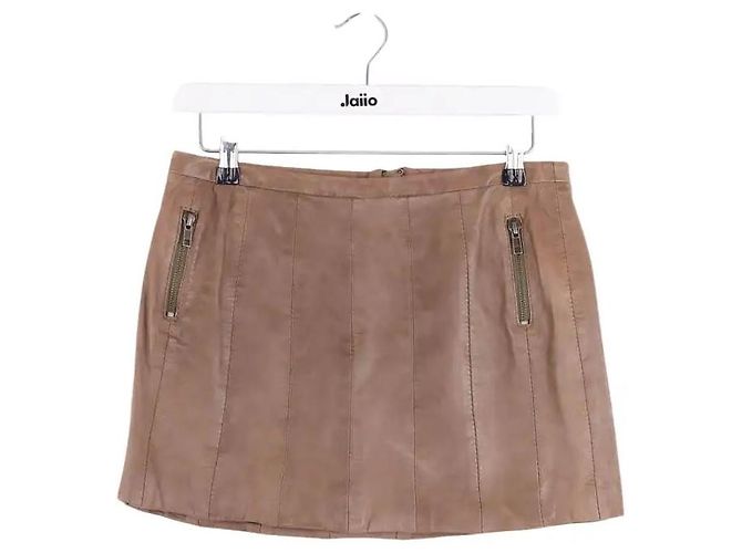 Minifalda de cuero marrón Swildens Castaño