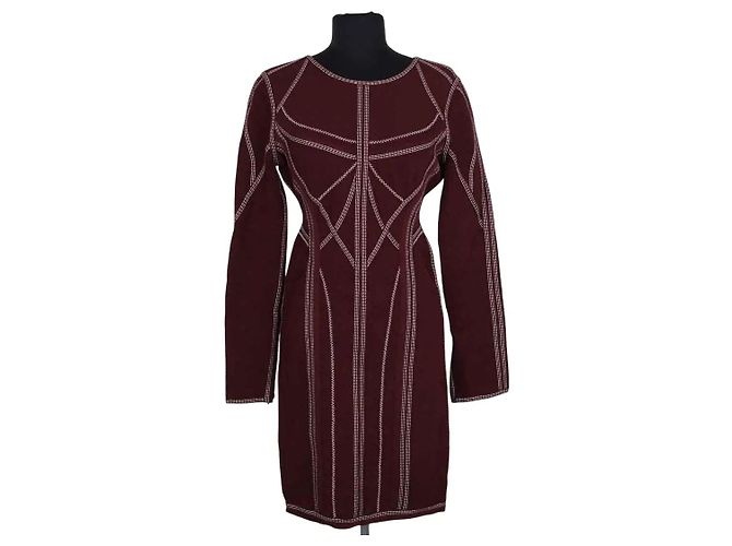 Herve Leger Bordeaux Kleid