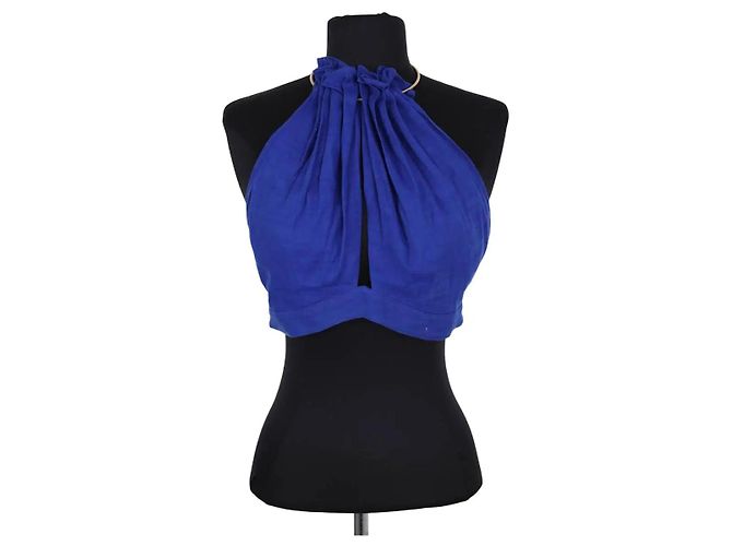 Cult Gaia Top sin mangas azul