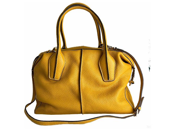 Tod's Bolsa transversal de couro D-Styling Amarelo
