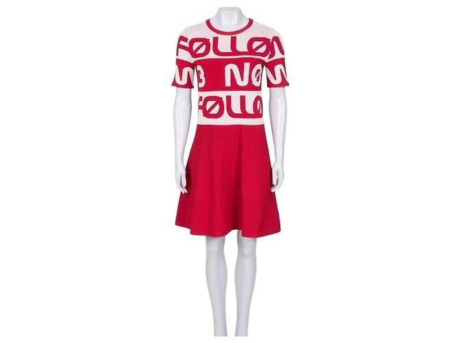 Enges Ecktes bedrucktes Kleid Red Valentino - Größe M Gebraucht
