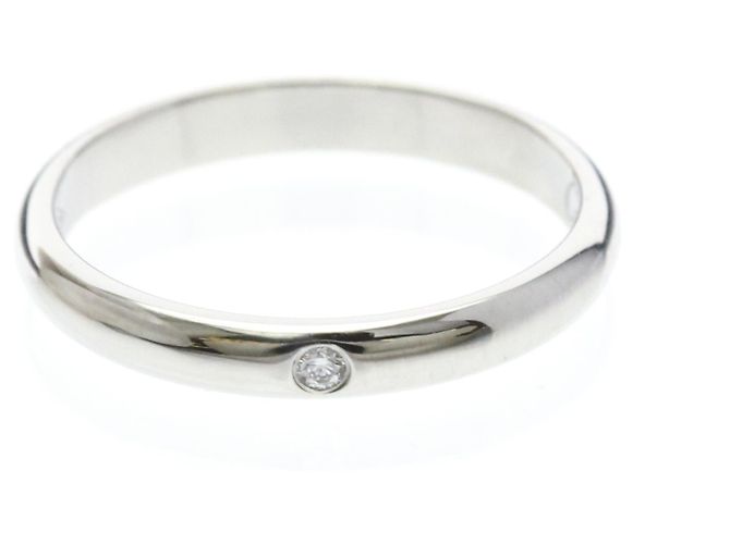 Cartier 1895 Ehering aus Platin mit Diamant Silber