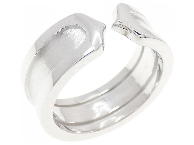 Cartier C2 750 Weißgold Ring Größe 6 Silber