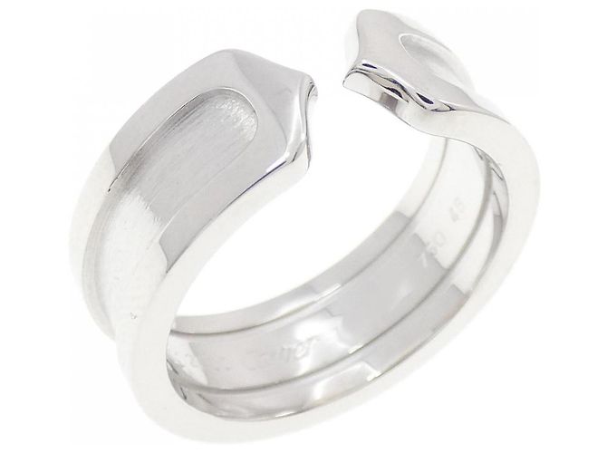 Cartier C2 Small 750 Weißgold Ring Größe 8.5