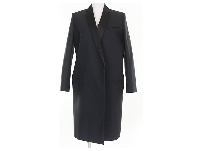 Céline Celine Chesterfield Wool Coat Black