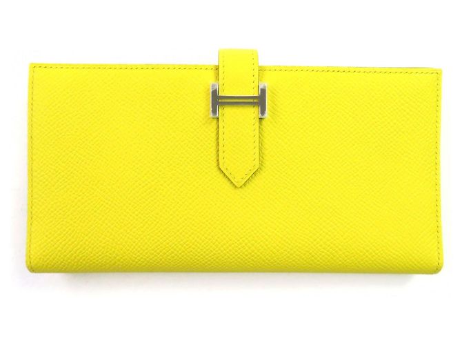 Hermès Hermes Beansufla Epsom Leather Wallet Yellow