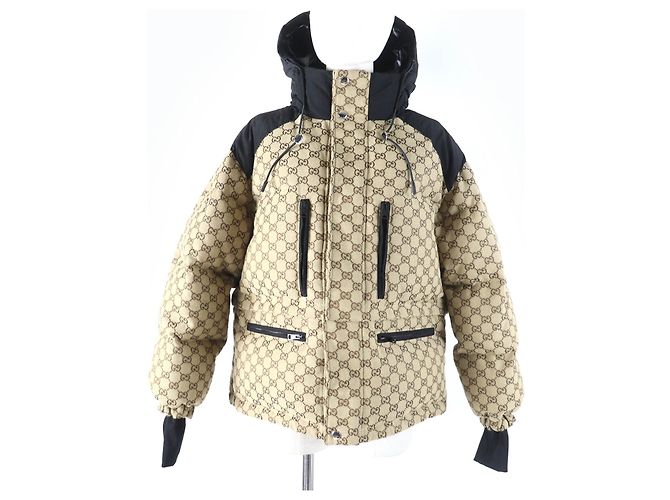 Chaqueta 2way en lona GG Down Gucci Beige