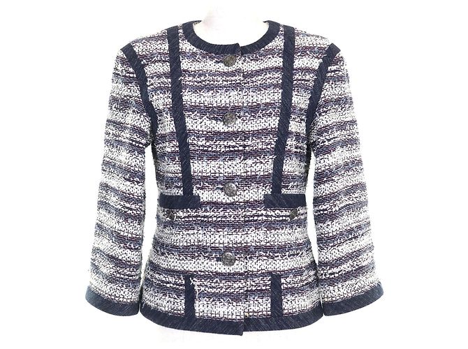 Timeless Chaqueta Chanel P45580V33648 de algodón sin cuello Multicolor