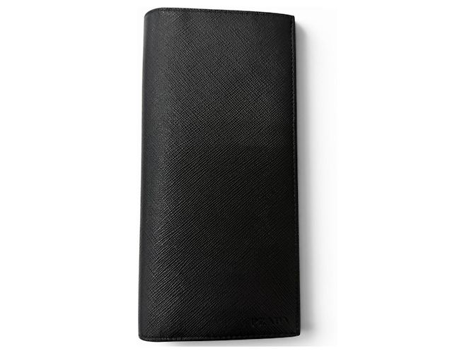 Prada Saffiano Leather Bi-fold Long Wallet Black