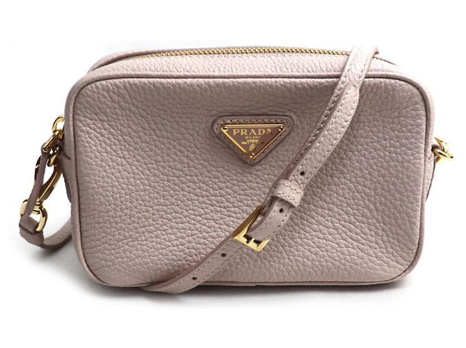 Mini borsa a tracolla in pelle Prada Beige