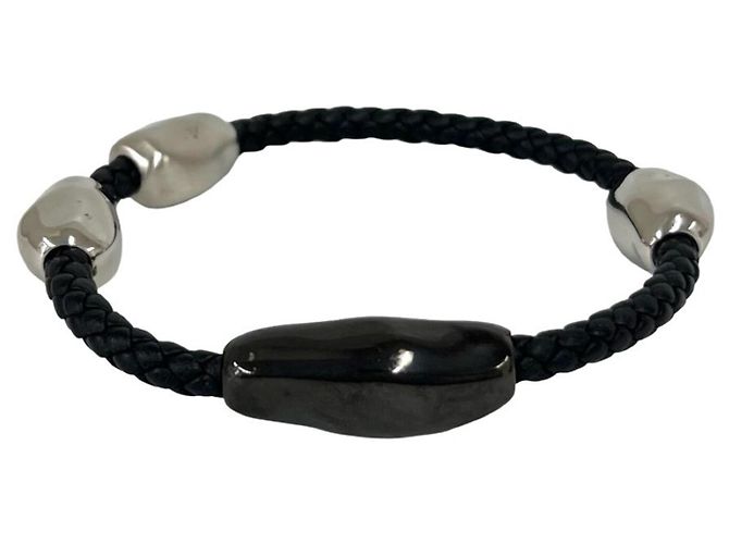 Hermès Pulseira Wave Charm HERMES Preto Prata 