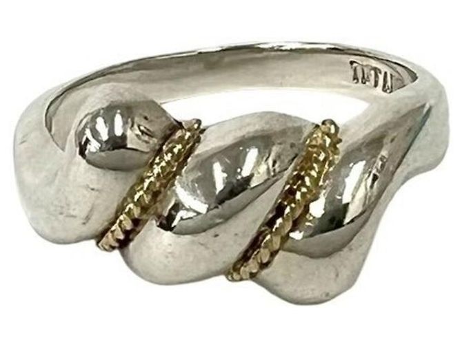 Tiffany & Co Anello Tiffany Twist Rope Argento D'oro