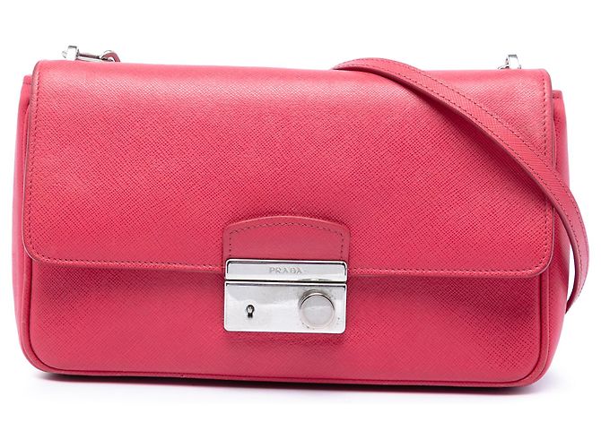 Bolsa transversal Prada Pink Saffiano Sound Lock Rosa
