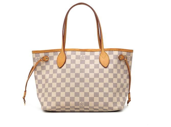 Louis Vuitton White Damier Azur Neverfull PM Branco