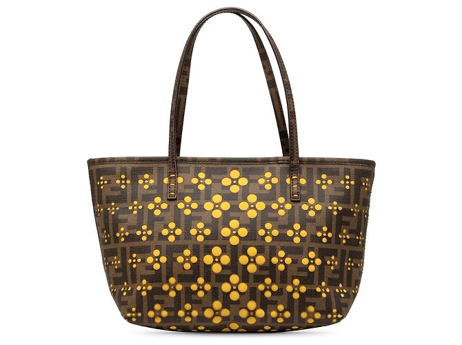 Tote Roll Perforated Zucca Spalmati marrón Small de Fendi