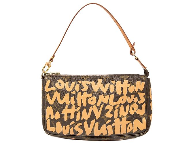 Louis Vuitton Marrone Stephen Sprouse Monogram Graffiti Pochette Accessoires