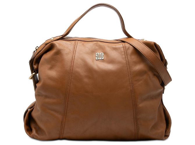 Sac à main Givenchy en cuir marron avec logo 4G