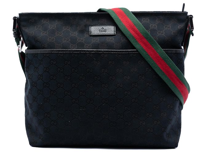 Borsa a tracolla Gucci Blue GG Canvas Web Blu navy