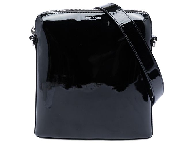 Borsa a tracolla Saint Laurent in vernice nera Nero