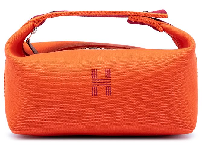 Étui Hermès Orange Small Toile Bride A Brac