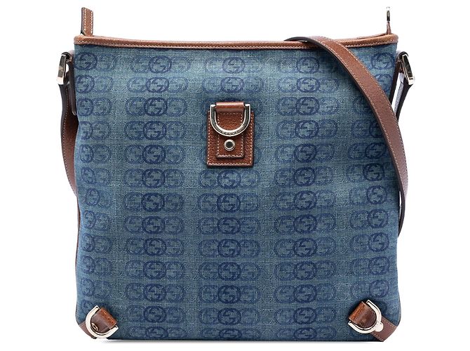 Borsa a tracolla Gucci Blue GG Denim Abbey D Ring