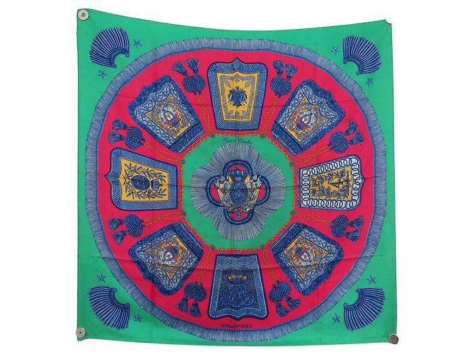 Hermès FULAR HERMES POSTE ET CAVALERIE PAR METZ QUADRATO 90 CM IN SETA Multicolore