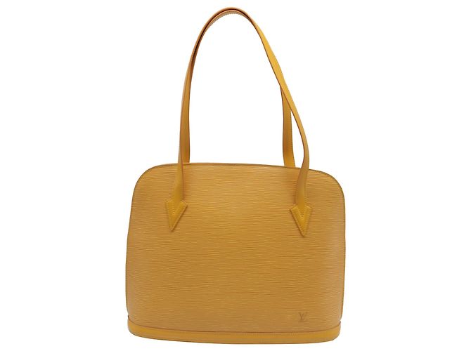Bolsa de ombro Louis Vuitton Lussac em couro marrom e amarelo