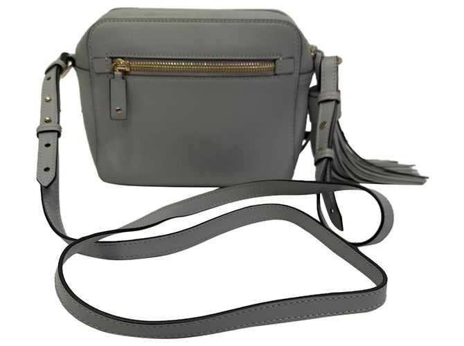 Bolsa transversal Anya Hindmarch Smiley em couro cinza