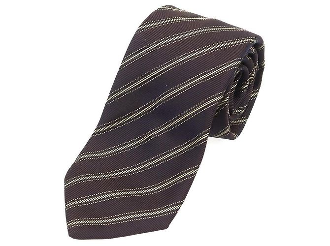 Autre Marque Nicky Silk Tie Brown Navy blue
