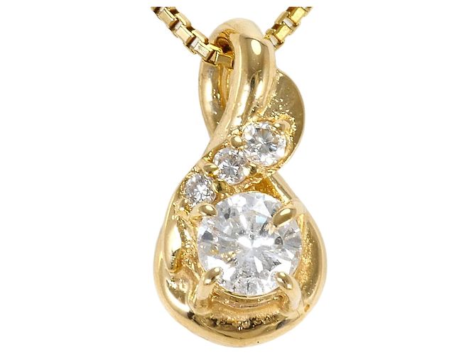 Autre Marque 18K Gelbgoldhalskette mit Diamant Golden