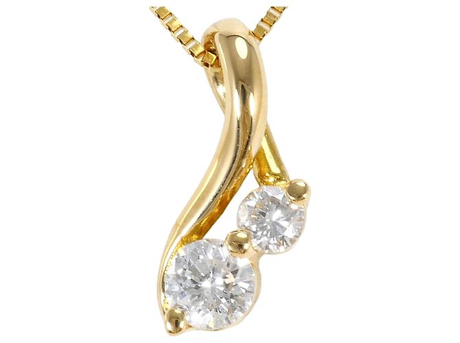 Autre Marque 18K Gelbgoldhalskette mit Diamant Golden