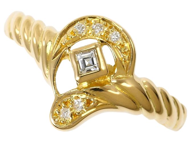 Autre Marque 18K Gelbgold-Ring mit Diamant Golden