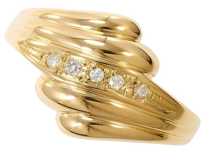 Autre Marque 18K Gelbgold-Ring mit Diamant Golden