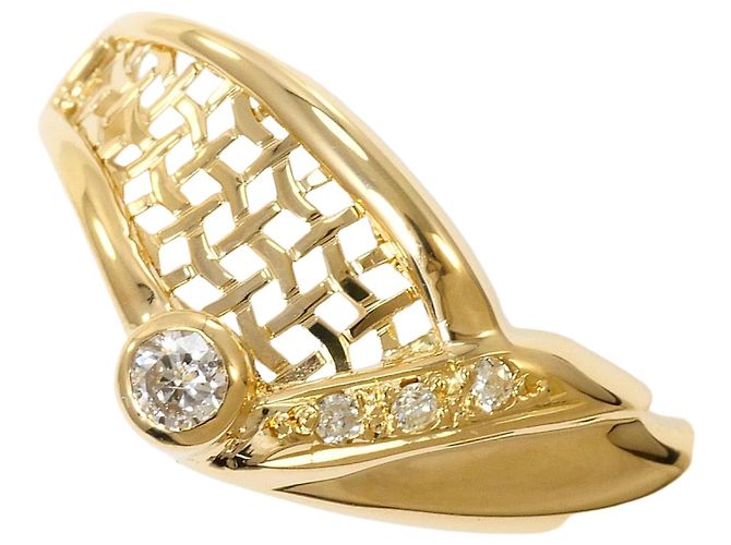Autre Marque 18K Gelbgold-Ring mit Diamant Golden